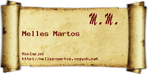 Melles Martos névjegykártya